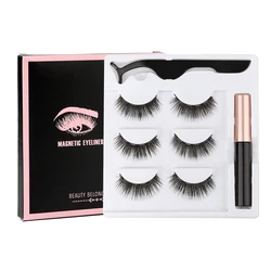 Magnetic Eyelashes 3D Mink Eyelashes Magnetic Eyeliner Magnetic 3D Lash Short False Lashes Lasting Handmade Eyelash Makeup Tools