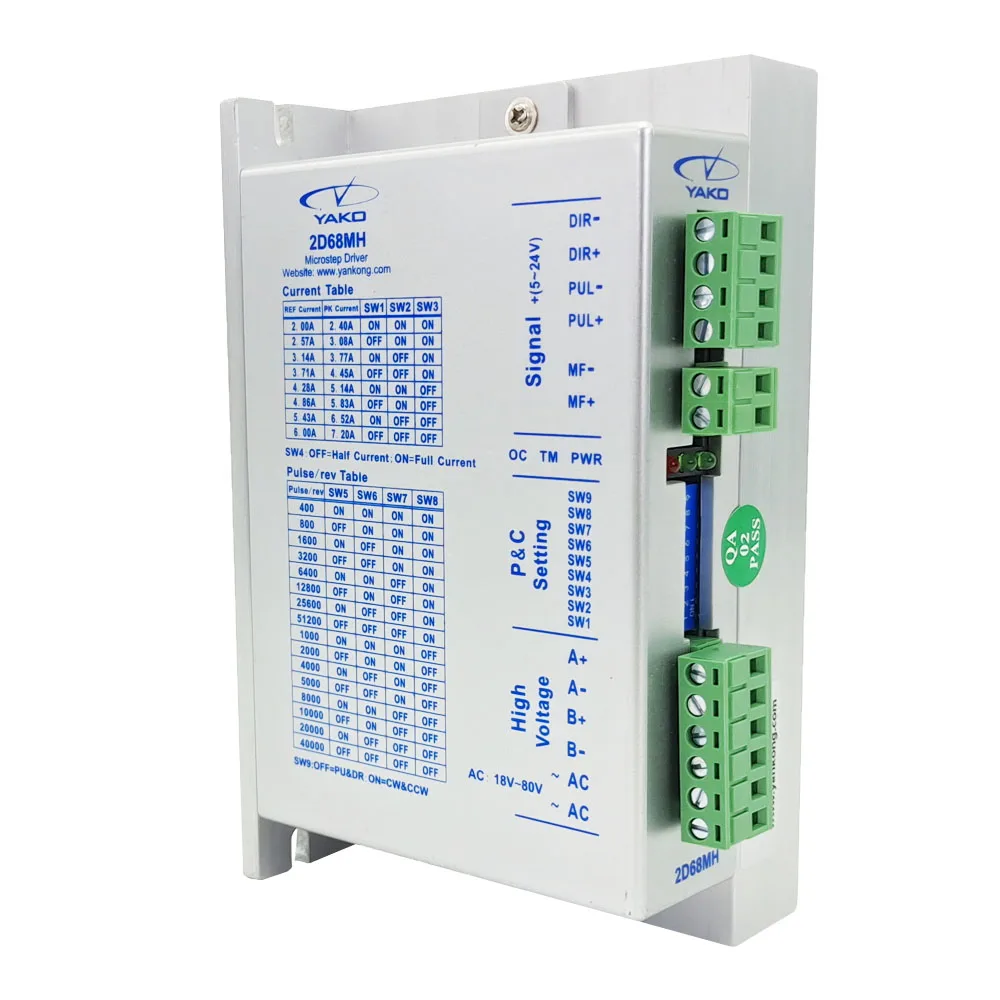 New 2D68MH Updated from Old YAKO YKC2608M-H Stepper Motor Drive Suitable for NEMA23 to NEMA 34 Stepper Motor with AC 18 to 80V