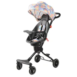 The V5 Walker V8 Baby Light Can Fold The Two-way Children's Car High Landscape Trolley Stroller 2-1  Baby Stroller  Baby