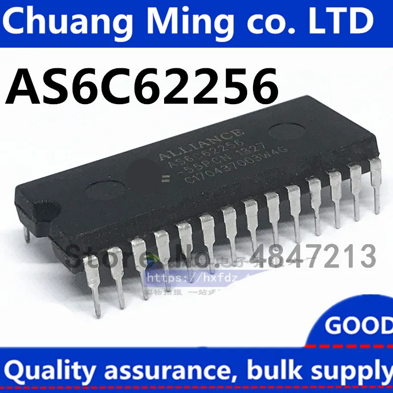 Free Shipping 10pcs/lots AS6C62256-55PCN AS6C62256 original DIP-28 IC In stock!