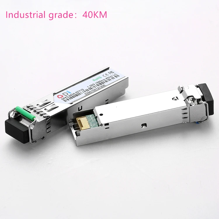 LC SFP Fiber Optic โมดูลเกรดอุตสาหกรรม-40 ~ + 80องศาเซลเซียส1.25G2 0/40/80KM 1310/1490/1550nm Single-SFP ใช้งานร่วมกับโมดูลออปติคัล