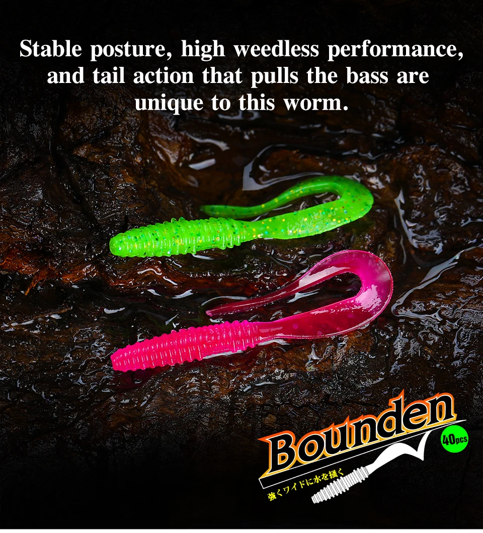 TSURINOYA Angelköder Grub 63 mm 0,7 g 40 Stück Light Game Ajing Künstlicher weicher Köder BOUNDEN Bass Fügen Sie Garnelensalz hinzu Silikon Swimbait – Detail 5
