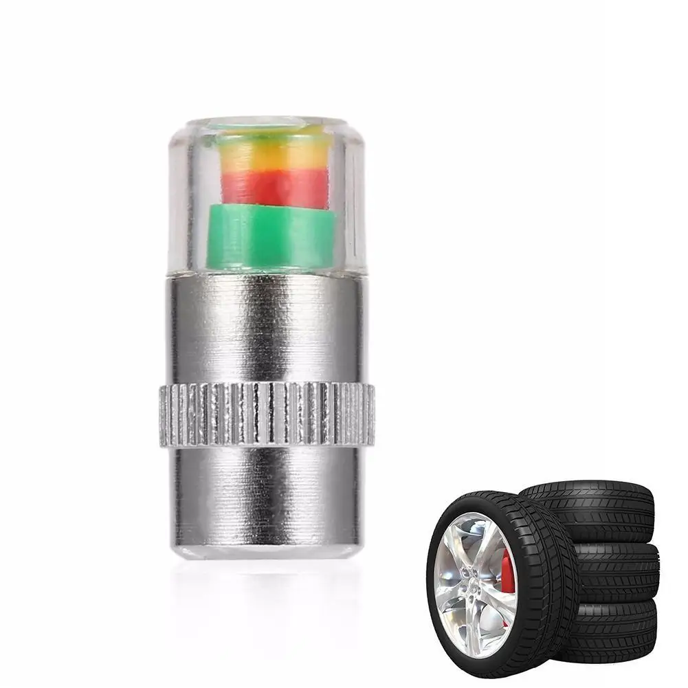 2/4pcs Car Tire Pressure Indicator Tire Pressure Gauge Indicator Alert Monitoring Valve Cap Sensor External Valve Detection