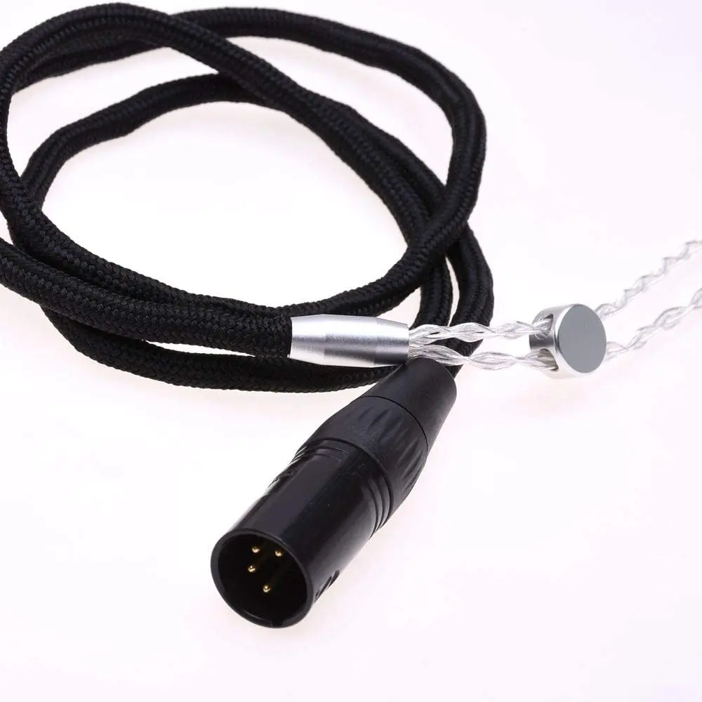 Black Sleeve 8 Cores Headphone Extension Cable 2x 2.5mm Plug For Hifiman HE1000 HE400S He400i HE-X HE560 Oppo PM-1 PM-2