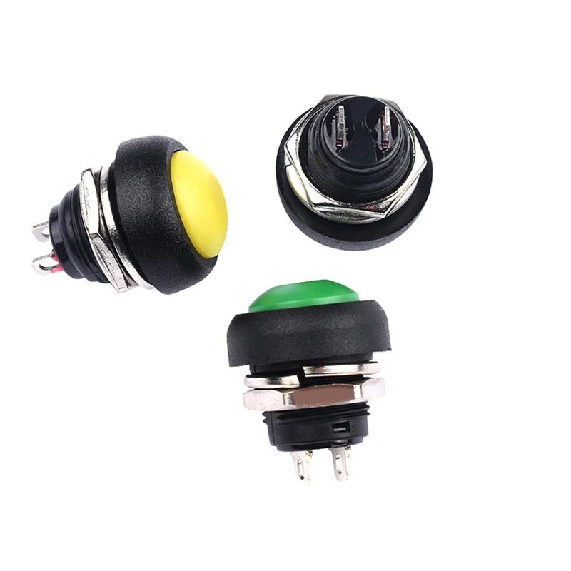 5Pcs/Lot PBS-33B 2Pin Mini Switch 12mm 12V 1A Waterproof Switch Momentary Push Button Switch Since The Reset Non-locking