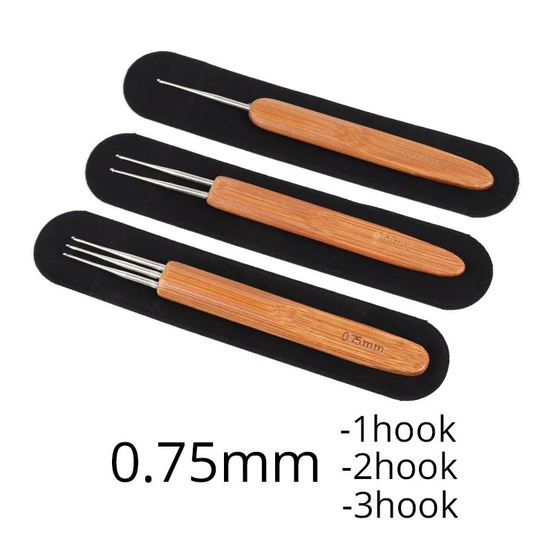 Nunify 1Pcs/Lot 0.5Mm 0.75Mm 1-Hook 2-Hooks 3-Hooks Needlefor Dreadlock Crochet Hook Soft Touch Steel Crochet Hook For Braids