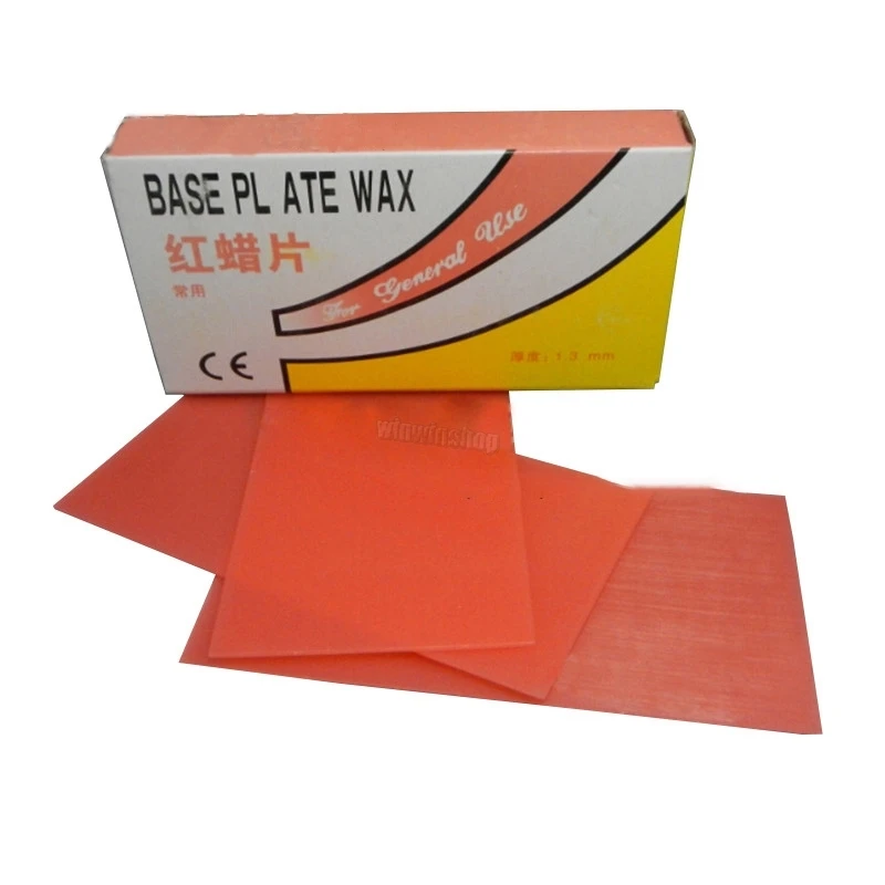 1Box New Dental Lab Material Base Plate Red Wax Dentist Auxiliary Material Base plate Thickness 1.3mm For Dental Lab tool