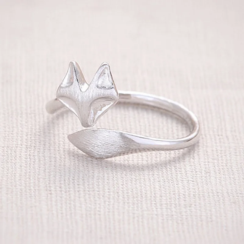 SMJEL Trendy Animal Fox Rings for Women Fashion Lovely Fox With Long Tail Charm Knuckle Finger Ring Jewelry 2023 Party Gifts