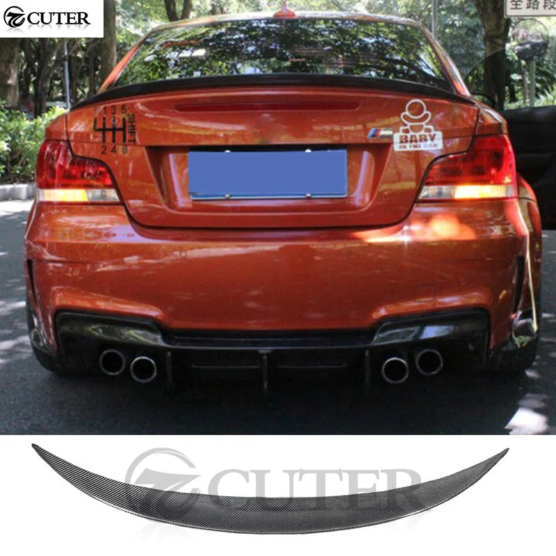 1 Series E82 E88 1m p Style Carbon Fiber Car Rear Wings Trunk Lip Spoiler for Bmw E82 E88 1m 120i 125i 128i Body Kit 07-15