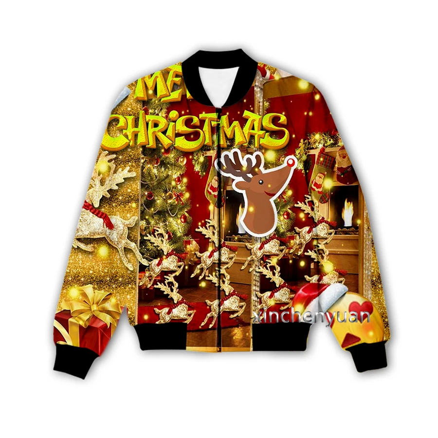 

Phechion New Men/Women's Christmas Theme 3D Printed Jacket Fashion Streetwear Men Loose Sporting Jacket & Coat M82