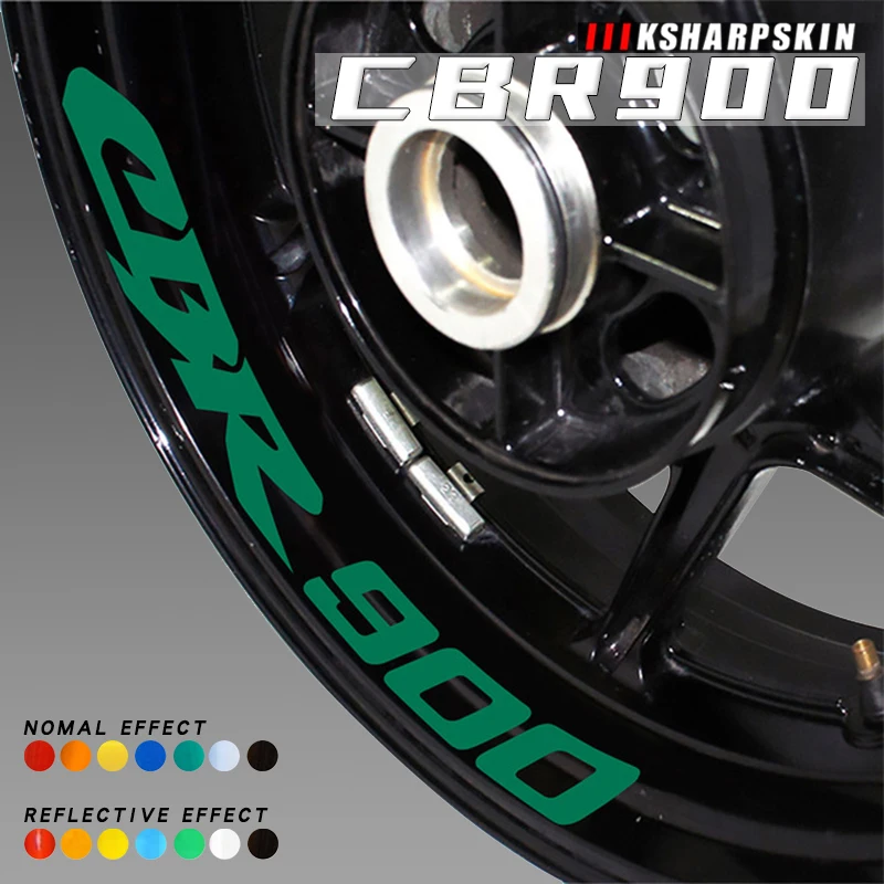 Motorcycle wheel multi-color logo stickers inner rim safety warning decals personalized film for HONDA CBR900 cbr900