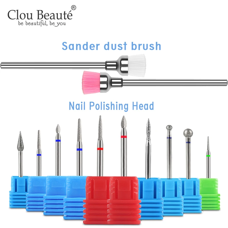 Clou Beaute เล็บ Professional เล็บเครื่องมือเจาะไฟฟ้าทำความสะอาดหนังกำพร้าโรตารี่สำหรับเล็บแปรงทำความสะอาดเล็บ