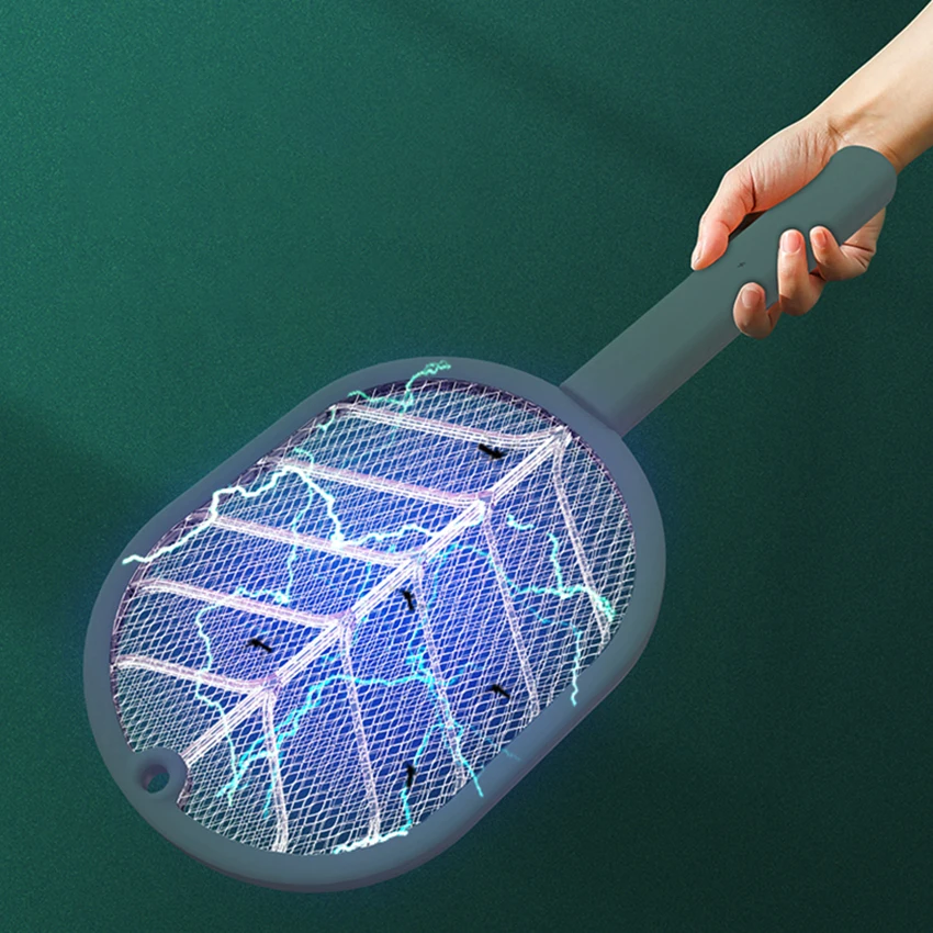 3 in 1 Bug Zapper, Mosquito Killer with Charging Base, USB Rechargeable Electric Fly Swatter for Home, Outdoor, LED Light