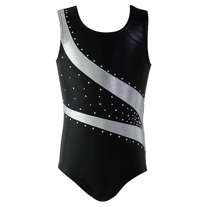 Traje de gimnasia y Ballet para niños, ropa de práctica de baile, ropa de baile para niñas, traje corporal con patrón de diamante