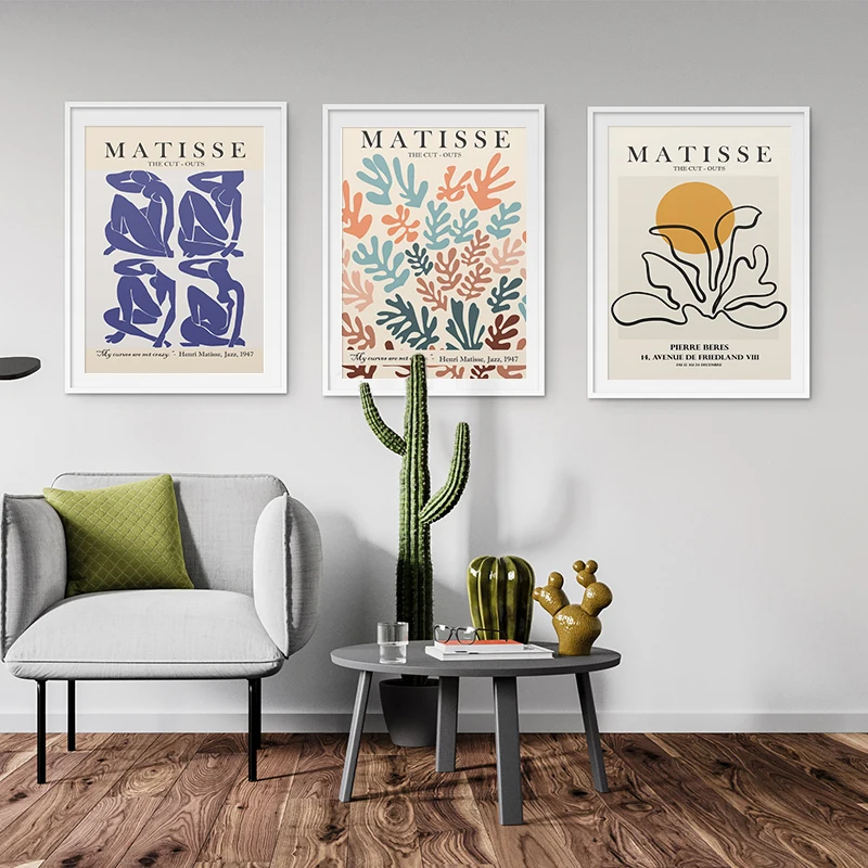 

Matisse Botanical Cut Out Poster Abstract Vintage Line Drawing Gallery Picture Nordic Modern Wall Art For Living Room Bedroom