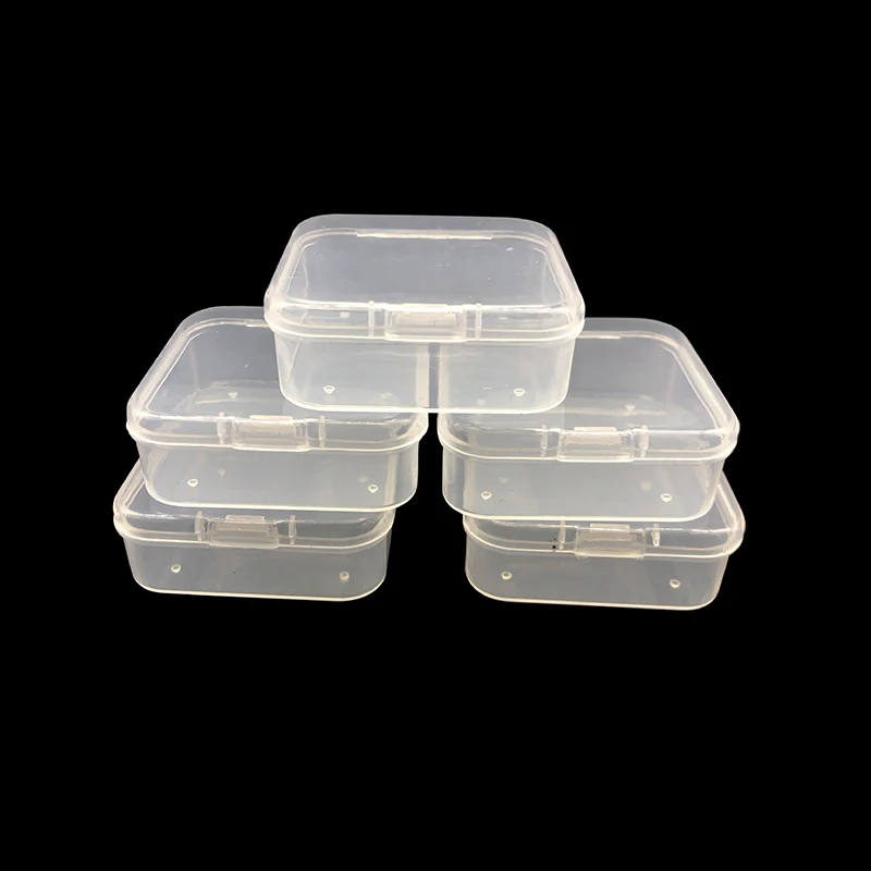 Picture 4: 10PCS Transparent Plastic Small Storage Square Beads Earring Box Jewelry Stud Earrings Electronic Components Box Container
