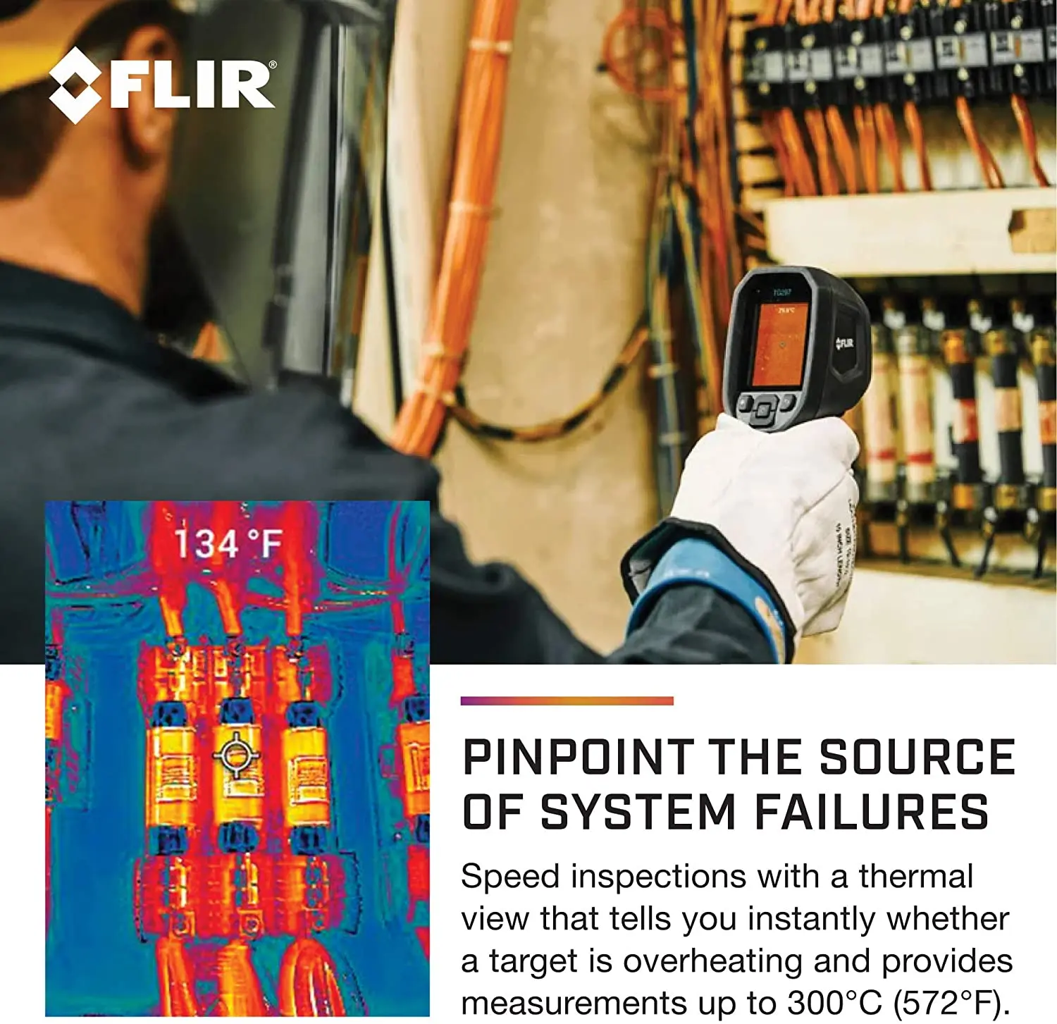 FLIR TG165-X Spot Thermal Camera Industrial Handheld Heating Pipe Electrical Inspection TG165 Laser Infrared Thermal Imager