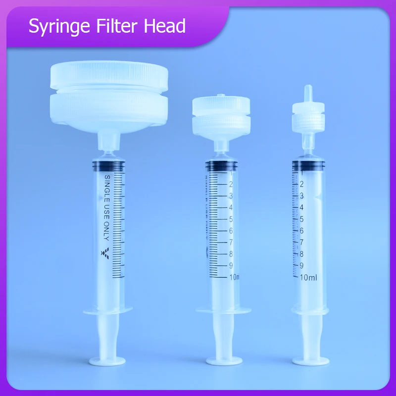 PP Syringe Filter Head 13mm/25mm/50mm Removable Needle Filter Head Reusable Replaceable Membrane Filtration Without Membrane