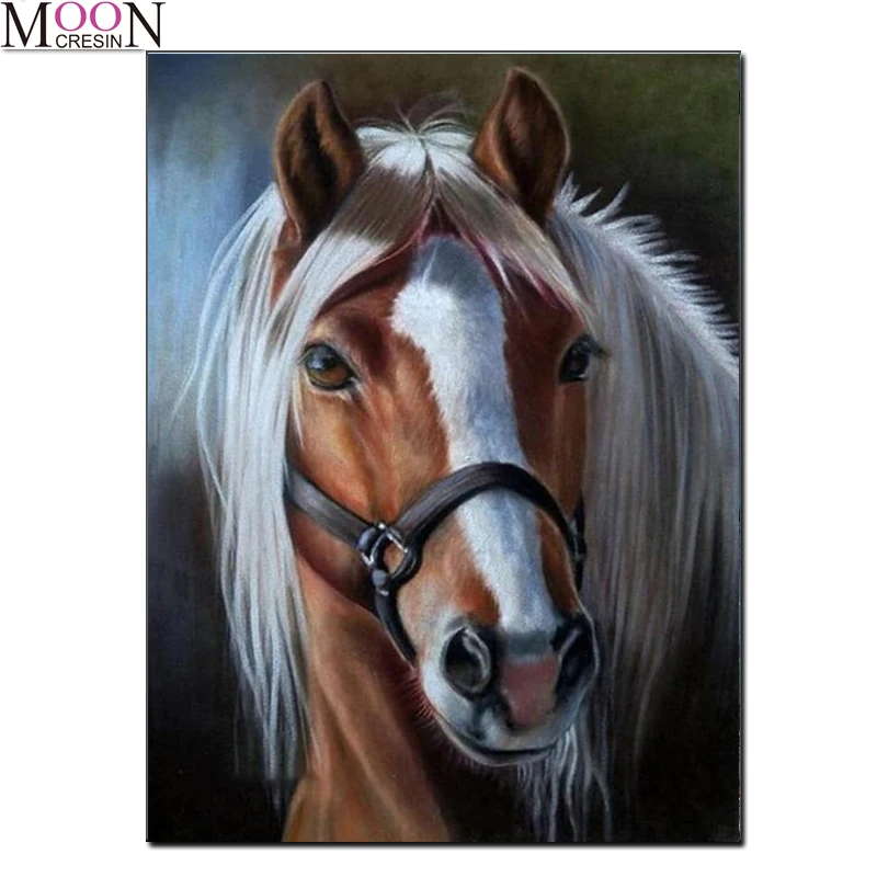 

5D Diy Diamond Painting Cross Stitch Animals Horse Embroidery Mosaic Full Square Round Drill Rhinestones Home Decor Needlework