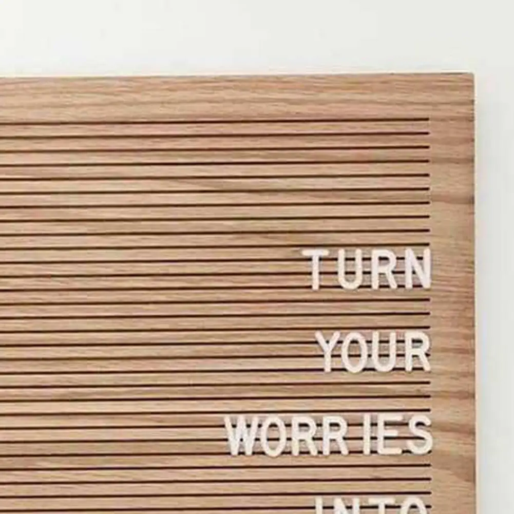 1 Set Practical Message Board Wooden Frame Reminder Changeable Characters Board Oak Felt Letter Message Board Office Decor