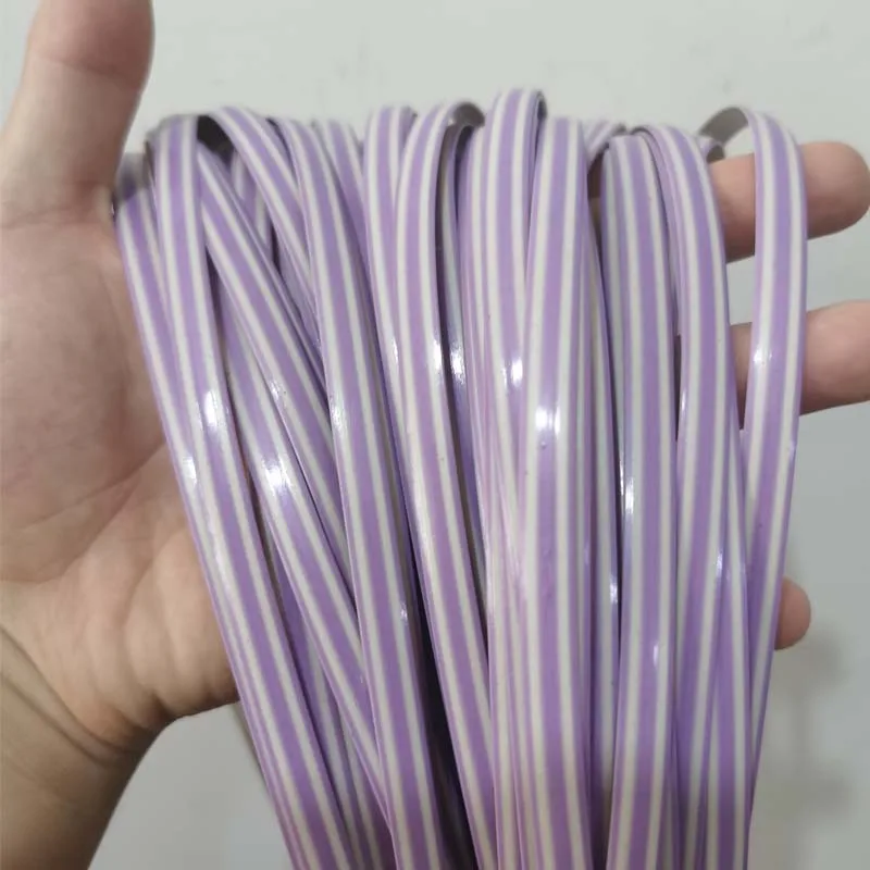 10 Meters Stripes Purple Color PE Flat Synthetic Rattan Material For Handmade DIY Weaving Crafts Knit Repair Chair Table Basket