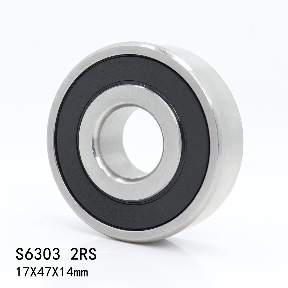 5PCS S6303RS Bearing 17*47*17 mm ABEC-3 440C Stainless Steel S 6303RS Ball Bearings 6303 Stainless Steel Ball Bearing