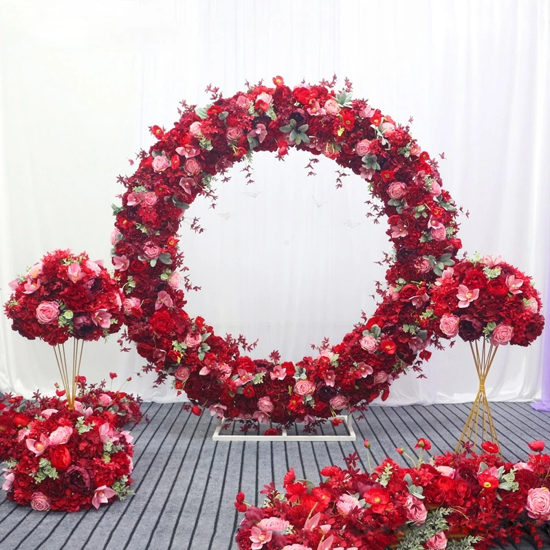 JAROWN Customize Backdrop Wedding Artificial Garland Arrangement Frame Background Decoration Flower Ball Arch Home Party Decor