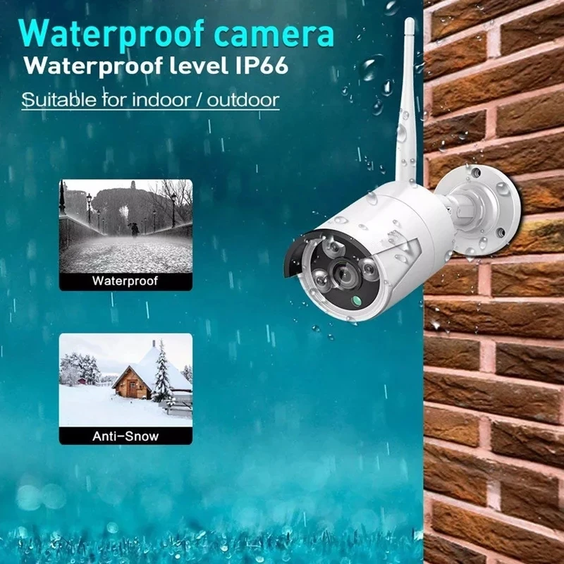 HD Wireless 1080P 4CH NVR Kit 4pc WIFI IP Camera Night Vision Audio Record Video Surveilance Indoor Outdoor Security CCTV System