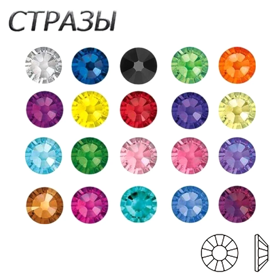 Glitter Crystal AB multi Rhinestones SS3 SS16 SS20 Non Hot Fix FlatBack Strass Fabric Garment Nail Art Rhinestones Decorations