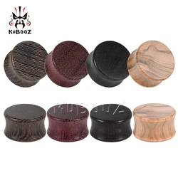 Kubooz Latest Design Hot Selling Flat Wood Ear Plugs Tunnels Body Piercing Jewelry Earring Expanders Stretchers Fashion Gift 