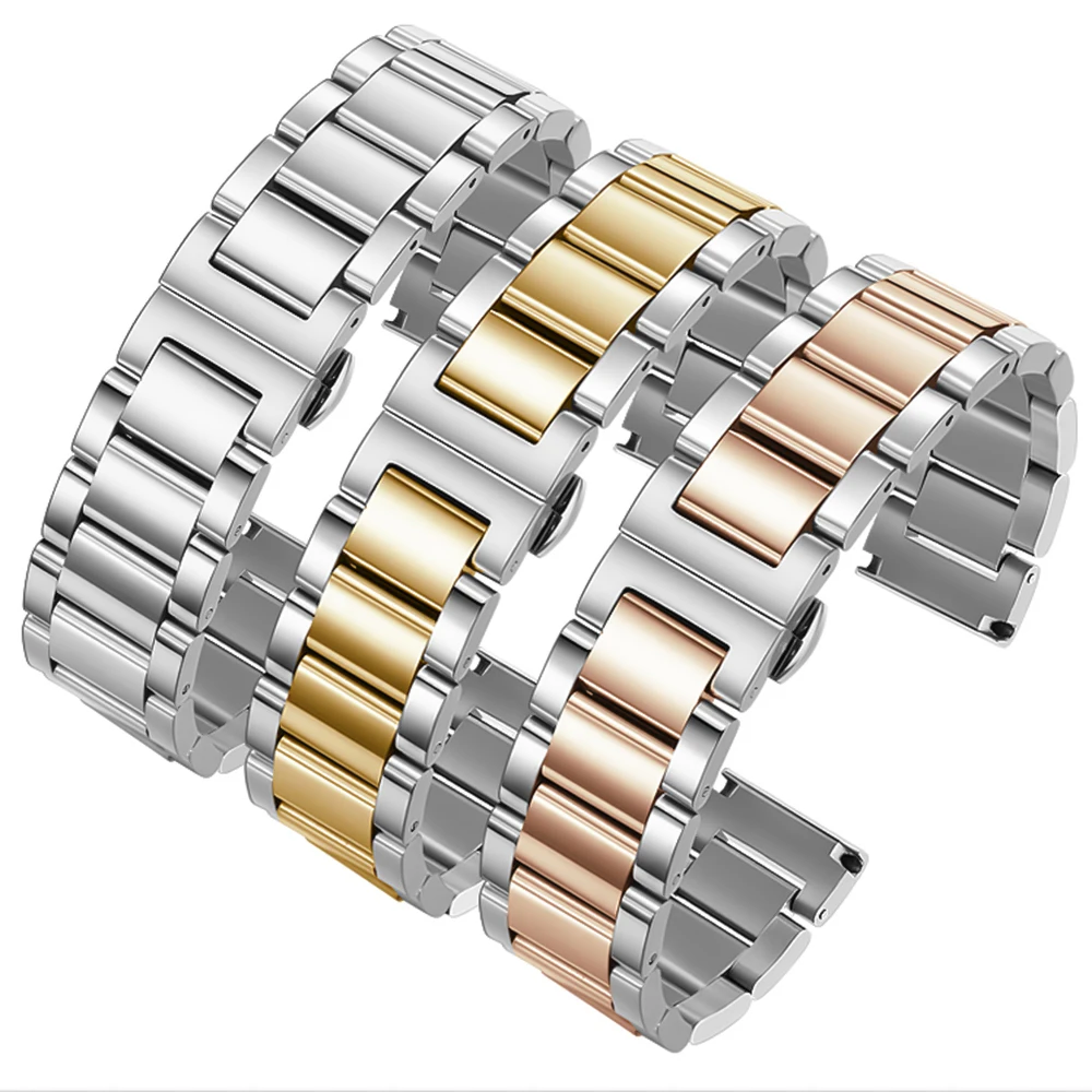 Watch Band Stainless Steel Band Watch Strap Metal Wristband  18mm 19mm 20mm 21mm 22mm 23mm 24mm Size Width for montblanc hamilto