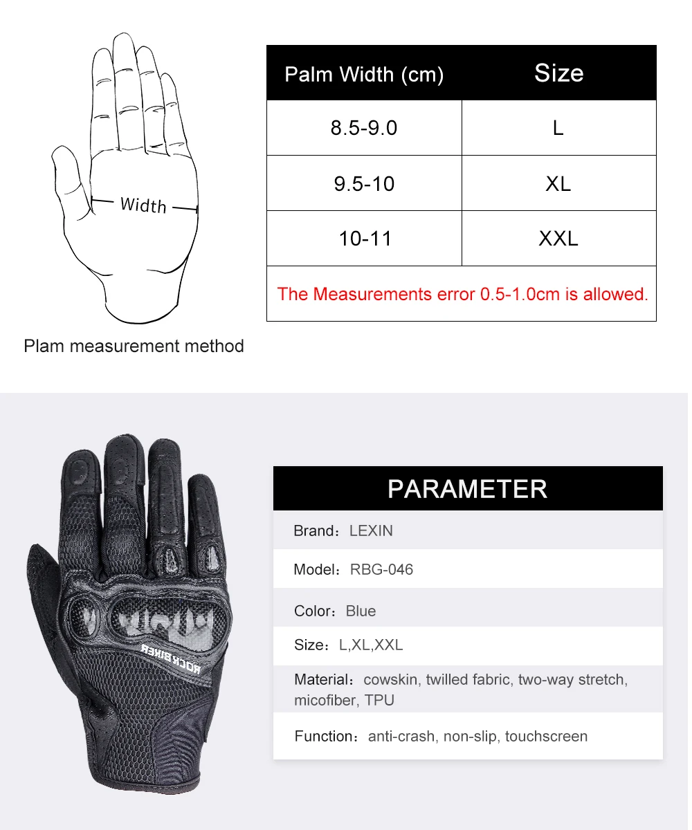 Lexin 2021 Nieuwe Mesh Handschoenen Ademend Hoge Gevoelige Vingertoppen Motorhandschoenen Voor Mannen Touch Screen Motorbike Zomer Handschoenen