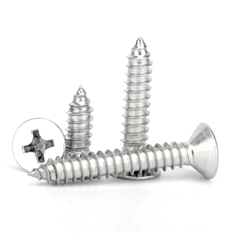 M1 M1.2 M1.4 M1.5 M1.6 M1.7 M1.8 M2 M2.2 M2.3 M2.6 304 Stainless Steel Phillips Recessed Countersunk Head Self Tapping Screw
