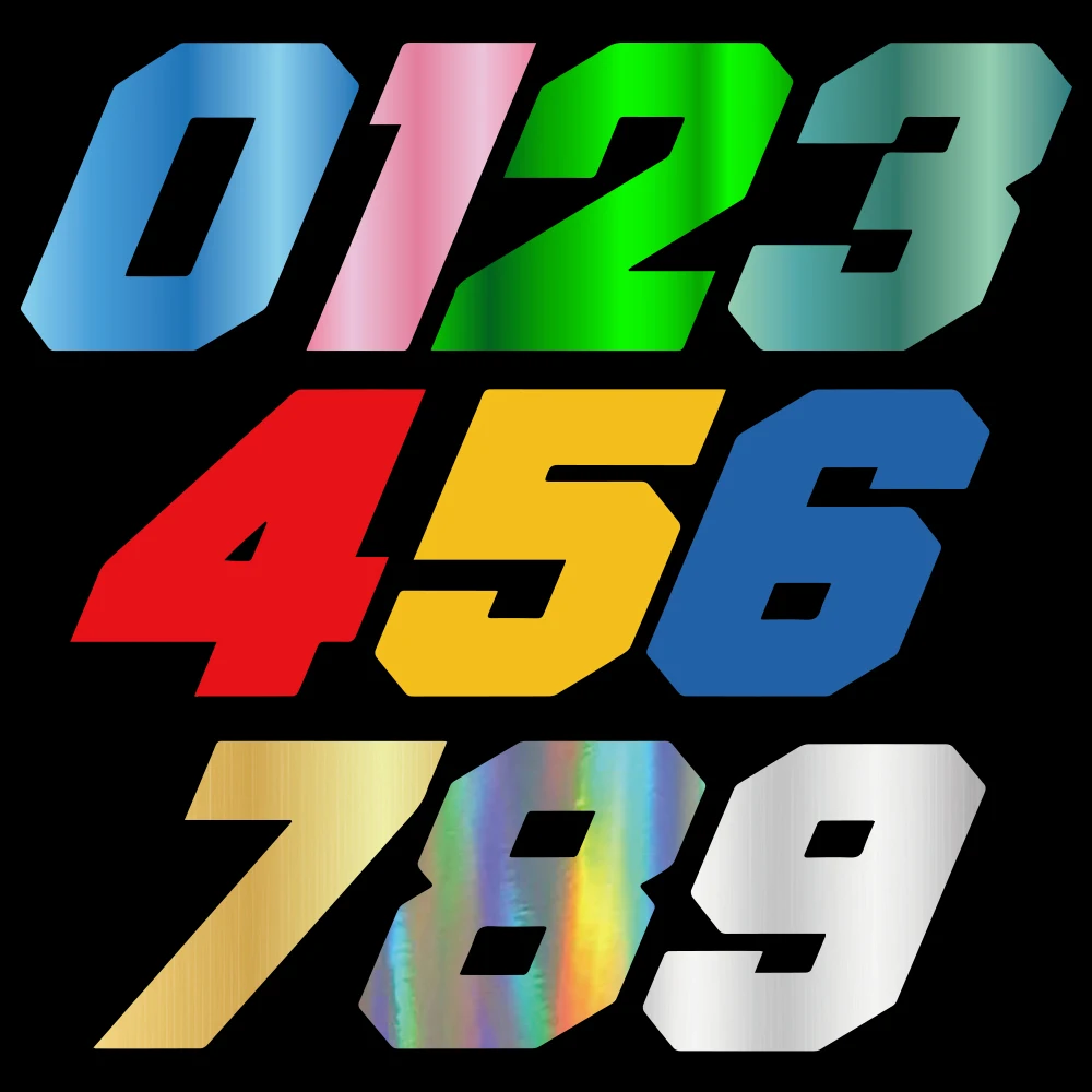 HungMieh رقم 0-9 ملصق سيارة سباق مائي مخصص عاكس الفينيل على السيارات دراجة نارية مضحك JDM لغطاء المحرك نافذة الباب