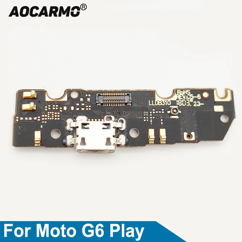 

Aocarmo USB Charging Port Charger Dock Connector Microphone Flex Cable Circuit Board For Moto Motorola G6 Play Replacement part