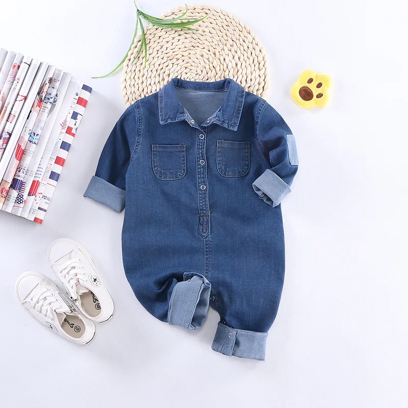 Soft Denim Baby Romper giraffe Infant Newborn Jumpsuit Babies Boy Girls Costume Cowboy Fashion Jeans Children rompers RM19013