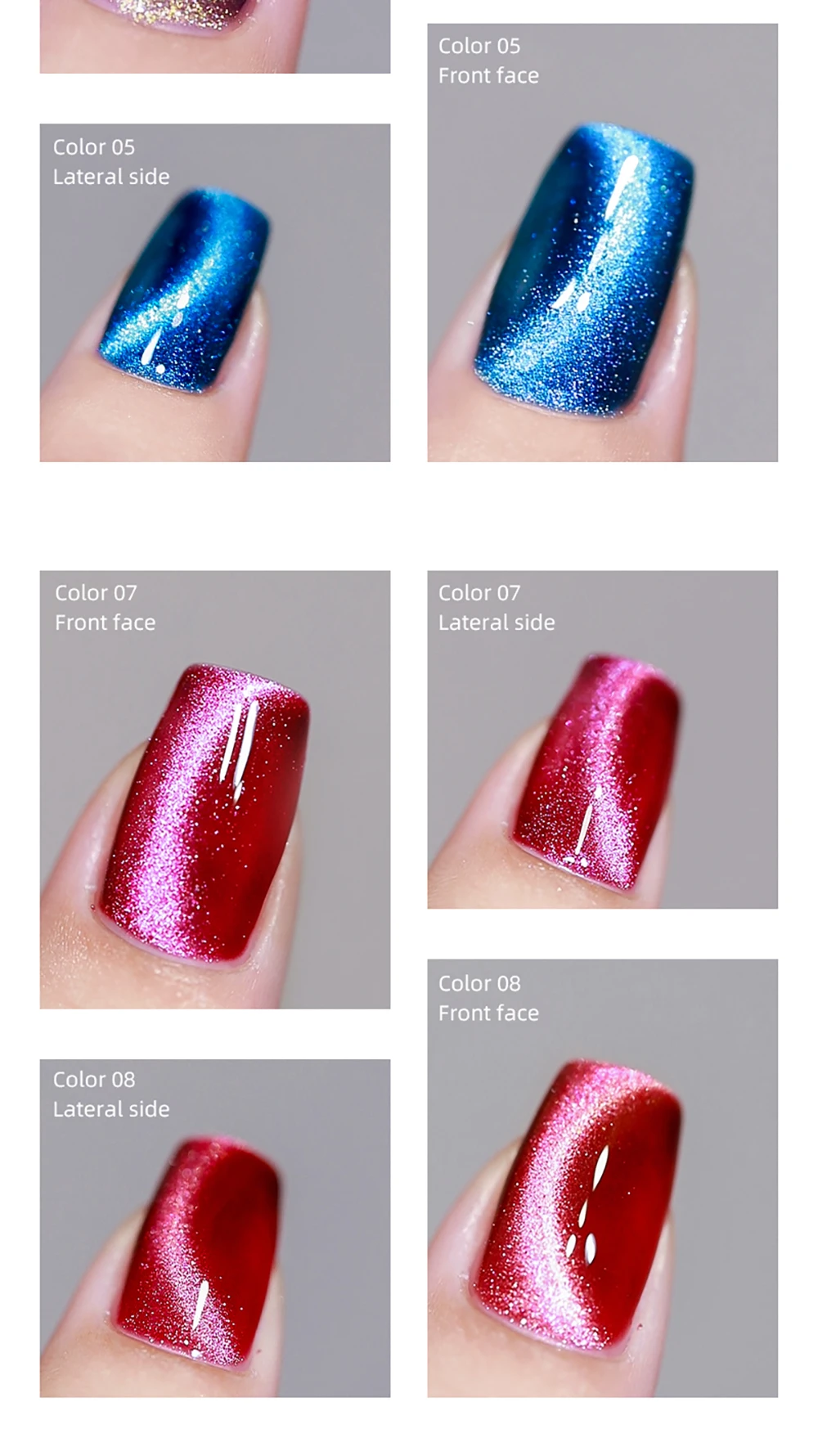 Vendeeni Neuer Bunter Kristall-Katzenaugen-Gel-Nagellack 9D Aurora Katzenaugen-Gel-Lack Magnetischer Hybrid UV Soak-Off Gel-Lack – Detail 16