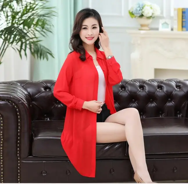 Áo Cardigan Nữ Mùa Hè Mùa Xuân Áo Voan Nữ Dài Tay Thun Màu Áo Khoác Ngoài