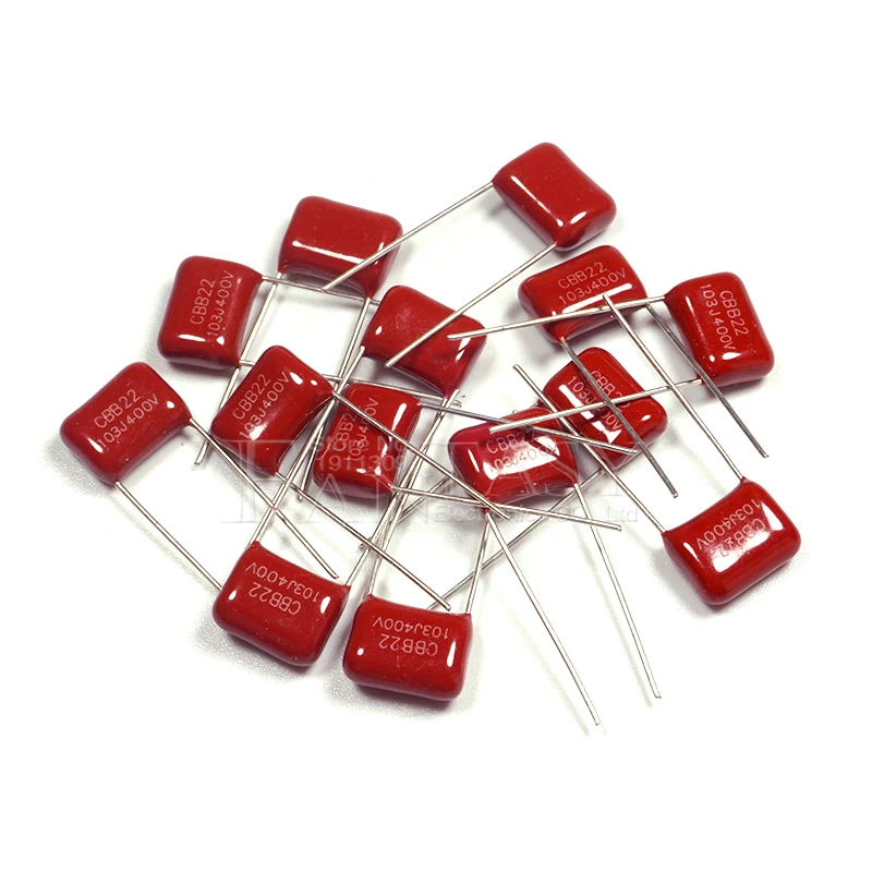 Condensador de película de polipropileno CBB, 400V103J, 0,01 UF, 10NF, 103, 400V, paso de 10MM, 10 unidades