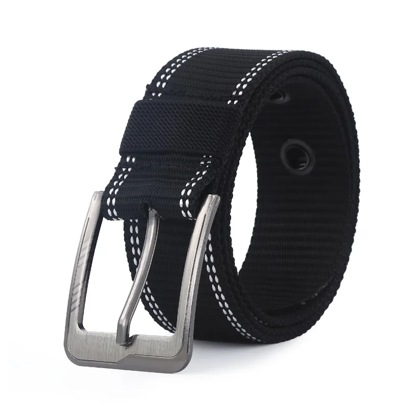 Multiple Colors Men Casual Canvas Pin Buckle Belt Woven Canvas Elastic Expandable Braided Stretch Belts Plain Strap