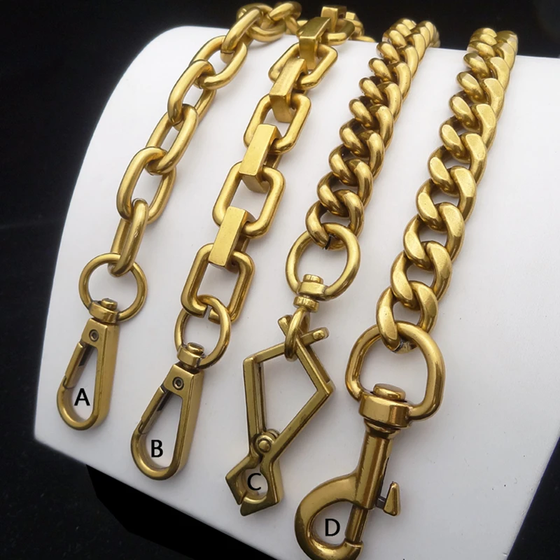 

Women Bag Chain Copper Bag Strap DIY Bag Accessories Repairement Parts Bag Clasp Shoulder Bag Chain Buckle Old Gold High Quality