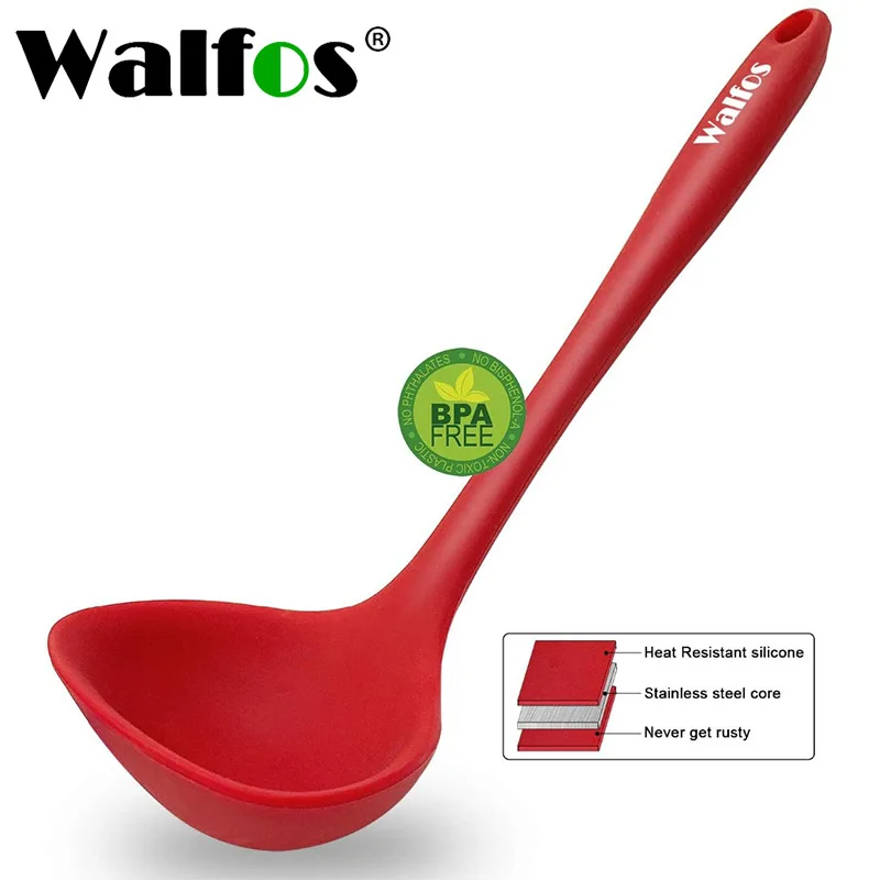 Walfos Antiaderente Calor Resistente Fda Colher De Silicone Cozinhar Concha Cozinha Sopa Concha