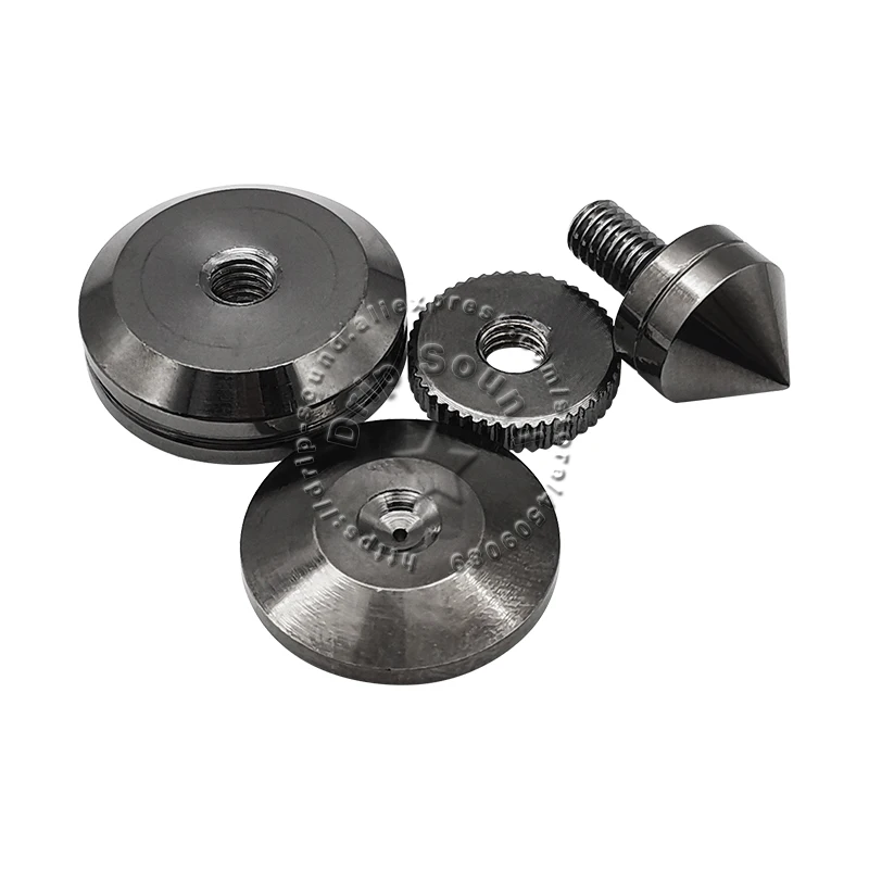 4PCS Speaker Copper Spike Isolation Shockproof Stand Feet Speaker Base Pads 28mm # Silver Black