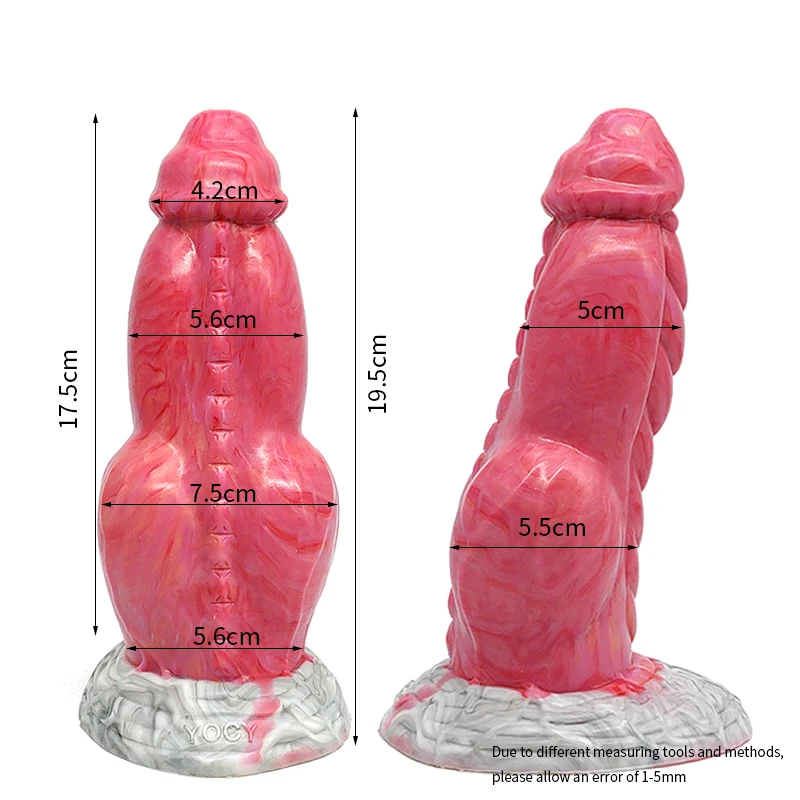 YOCY Huge Dragon Anal Toy For Male Masturbate Flat 7.5cm Dia Silicone Butt Plug With Suction Cup Gray Meat Color Fantasy Dildo