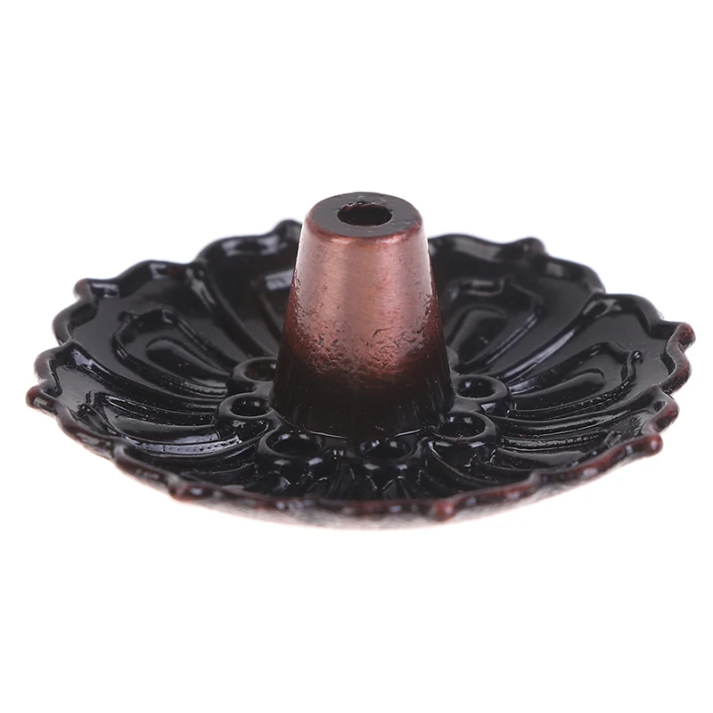 Alloy Incense Burner Stick Holder Buddhism Lotus Line Incense Plate Sandalwood Coil Base Temples Yoga Studios Home Decoration