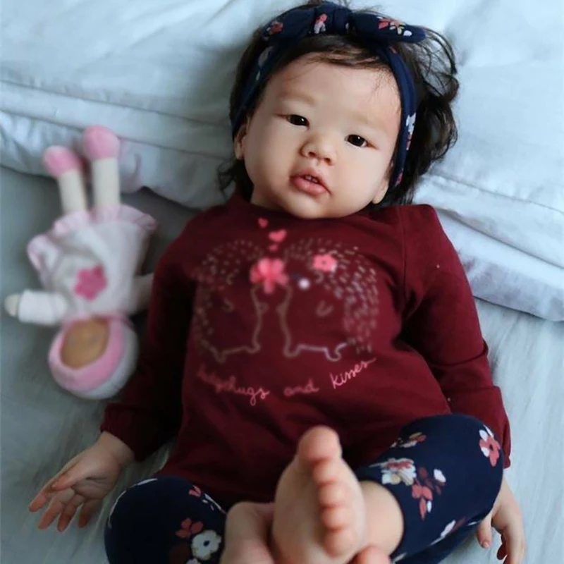 28 Inch Reborn Toddler Amaya Set with Body and Eyes Soft Touch Flexible Vinyl Unfinished Doll Parts Cute Doll Set Kids Toys