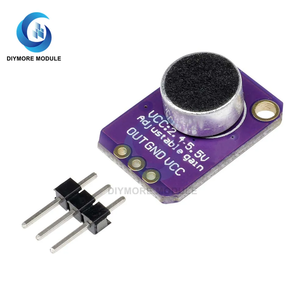 MAX4466 Microphone Amplifier Module Adjustable Gain OUT GND VCC DC 2.4-5V Premicrophone Amplifiers For Arduino