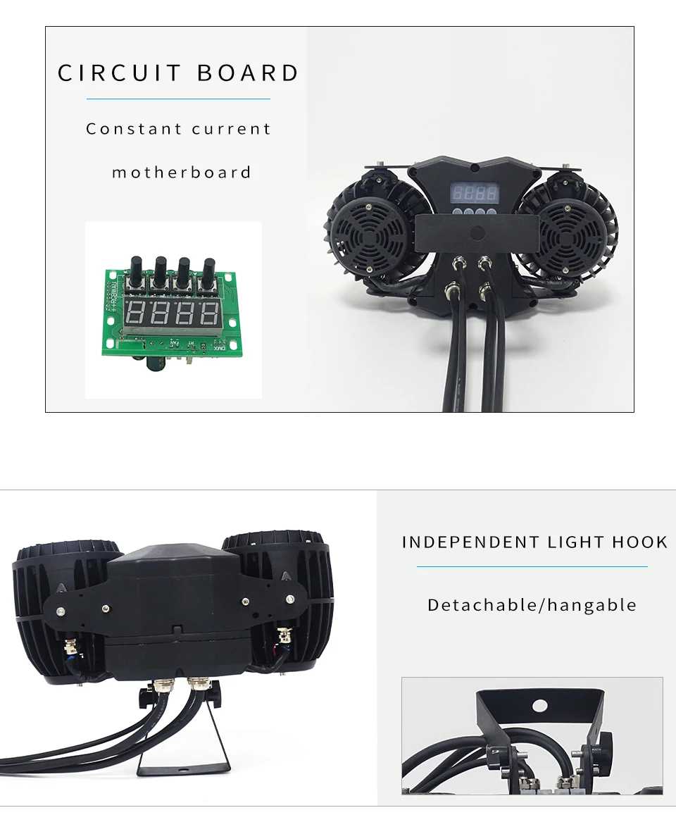 aicpose 2x100W COB Outdoor Wasserdichtes Stroboskoplicht Scheinwerfer Warm/Kaltweiß 2-in-1 DMX-Steuerung für DJ Disco Bühnenbeleuchtung – Detail 4