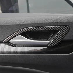 Carbon Fiber Style Car Inner Door Handle Bowl Frame Cover Molding Trim Sticker for VW Golf 8 MK8 Accessories 2020 2021 2022 2023