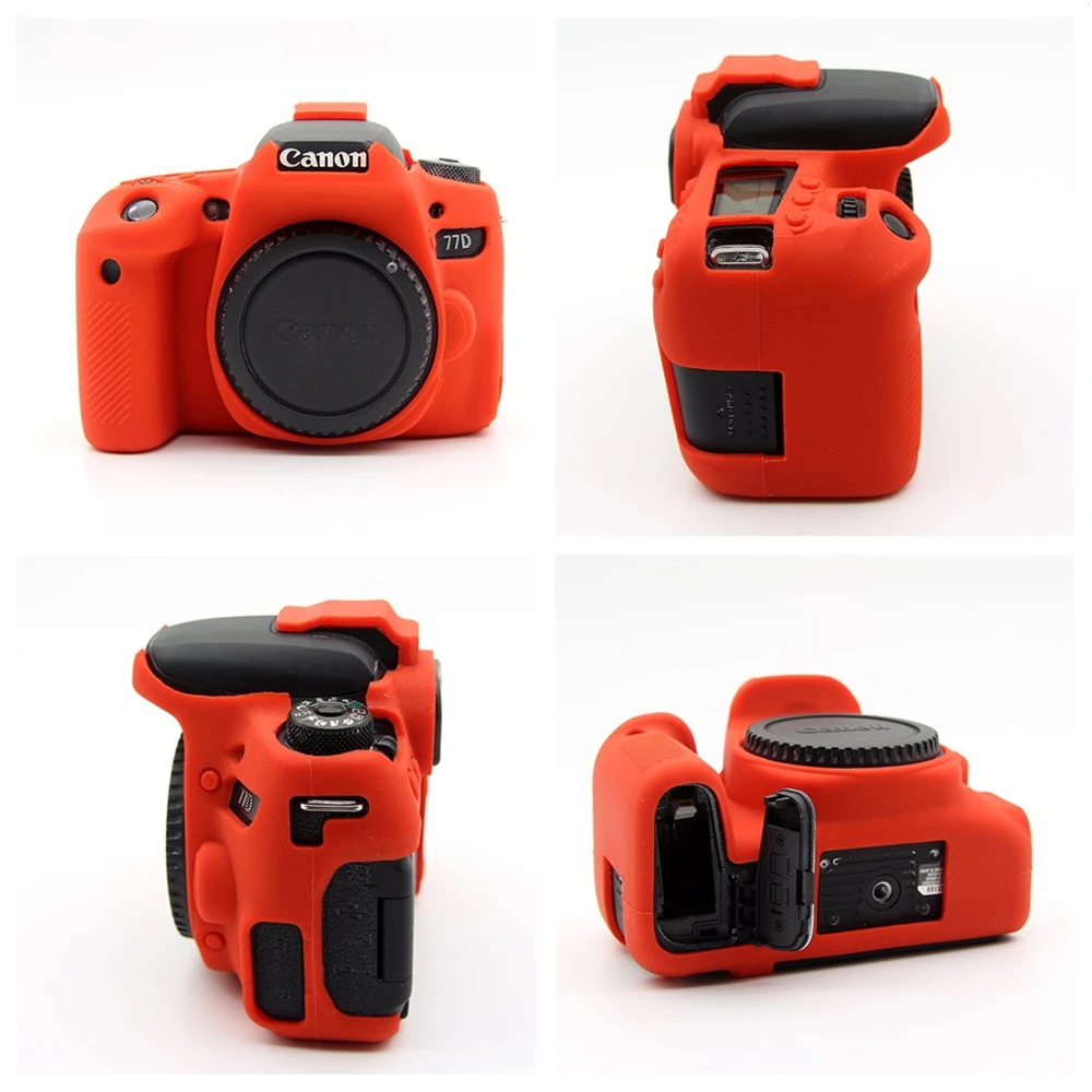 Soft Silicon Rubber Case Cover Frame Skin Protector for Canon EOS 77D 9000D DSLR Camera